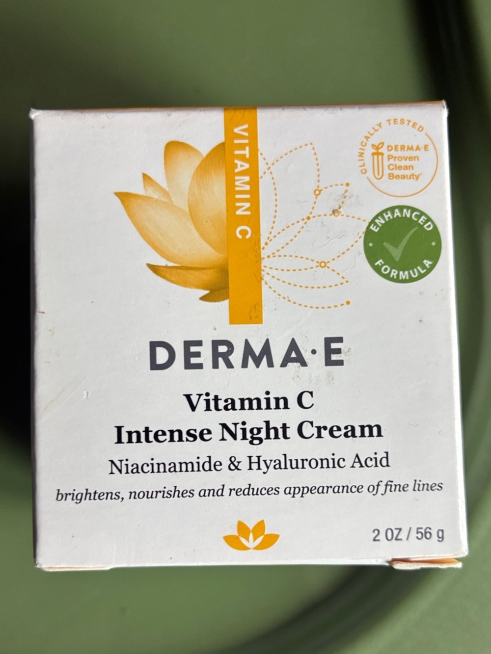 DERMA E Vitamin C Intense Night Cream 2 oz Niacinamide Hyaluronic Acid NEW